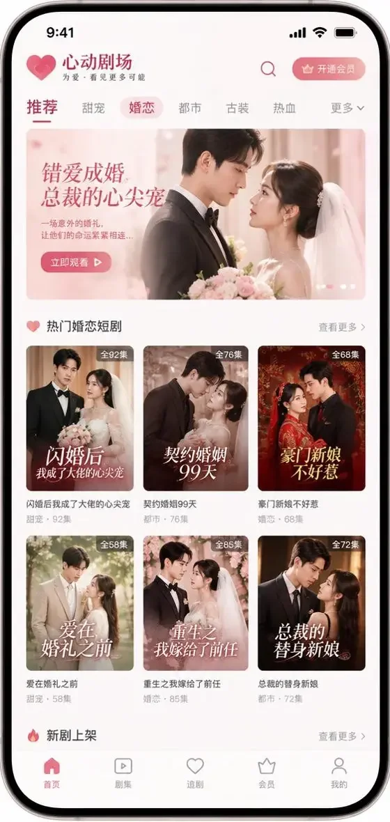 黄豆短剧 APP - 先婚后爱短剧免费看 黄豆短剧 APP 剧集详情界面预览